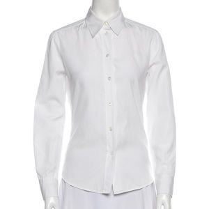 Prada poplin cotton long sleeve button down shirt
